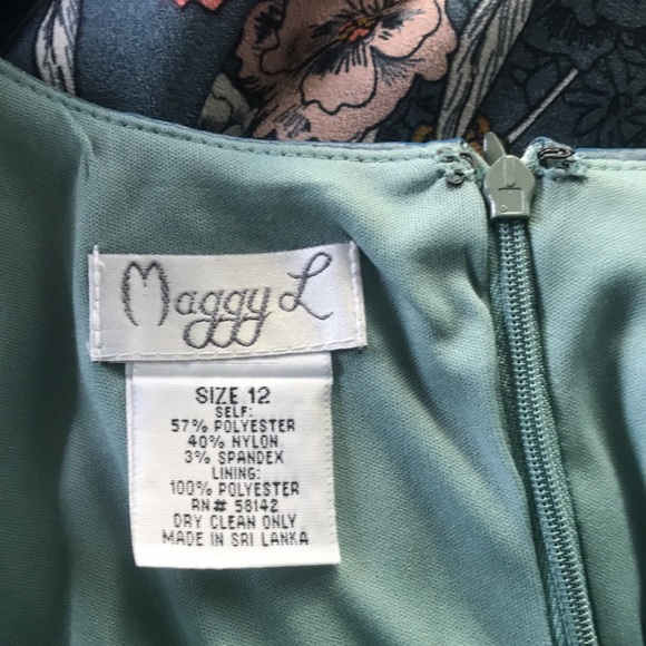 Maggy L Teal Green Cocktail Dress - Size 12 - Picture 5 of 5